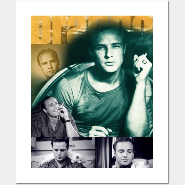 Marlon Brando Collage Portrait Wall Art by Dez53